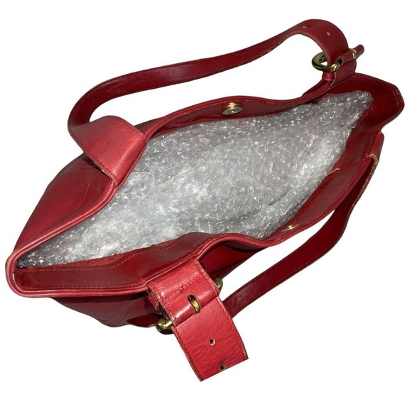 COACH VINTAGE DUFFLE SOHO XL CHERRY RED LEATHER BAG 4082 - Picture 13 of 15